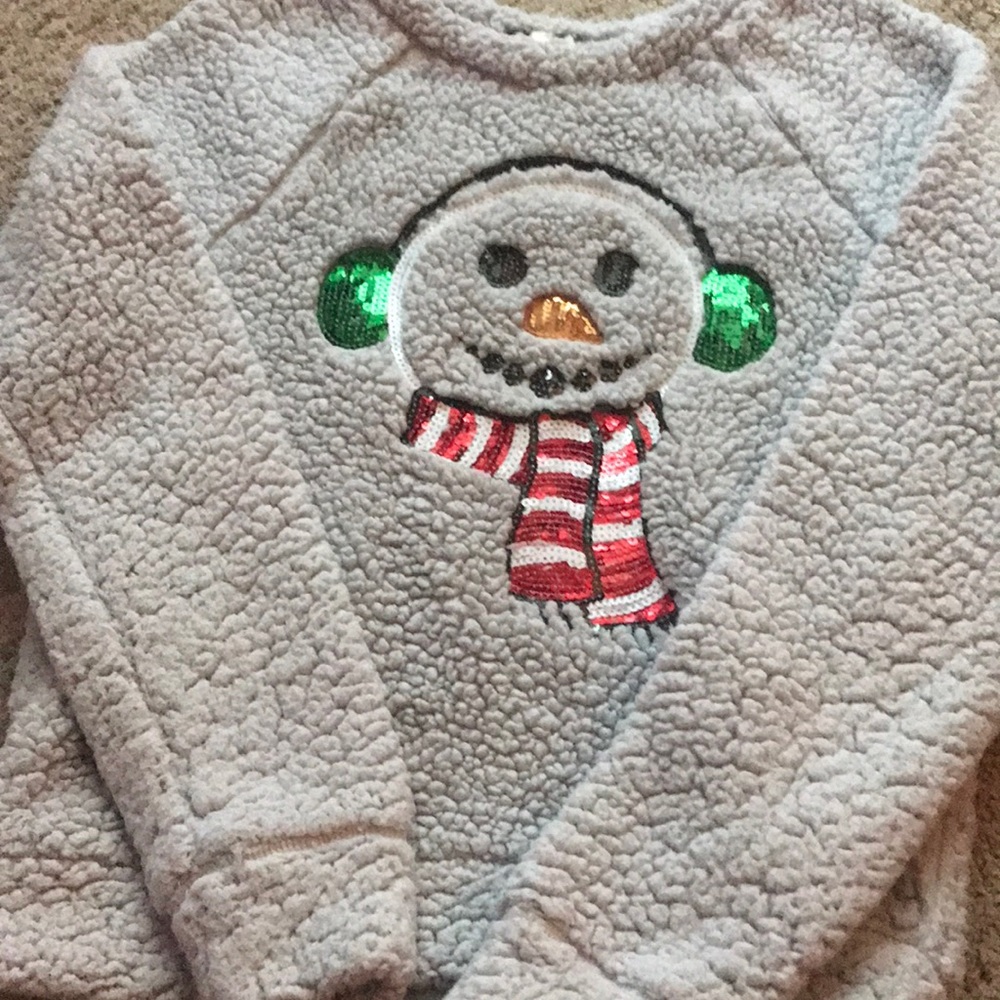 Snowman fuzzy sweatshirt